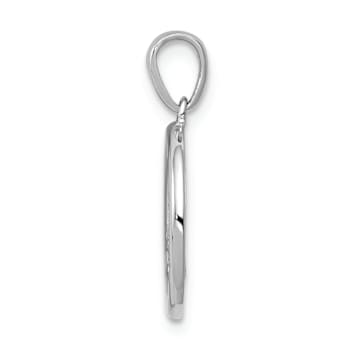 Rhodium Over 14k White Gold Diamond Peace Sign Pendant