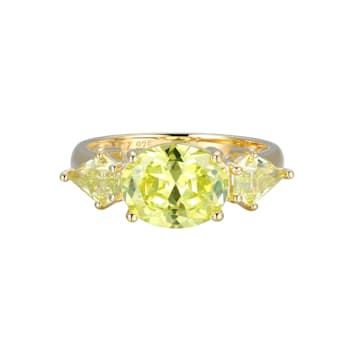 Green Cubic Zirconia 18k Yellow Gold Over Sterling Silver August
Birthstone Ring 4.79ctw
