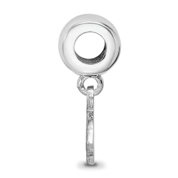 Sterling Silver Rhodium-plated LogoArt Montana State University Small
Dangle Bead