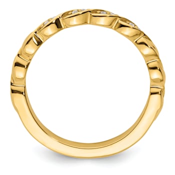 14K Yellow Gold Stackable Expressions Diamond Twist Ring 0.04ctw