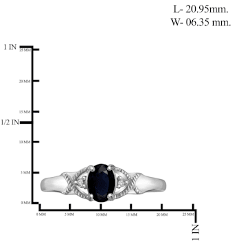 Black Sapphire with White Diamond Accent Rhodium Over Sterling Silver
Ring 0.56ctw