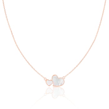 Mother of Pearl Rhodium Over Sterling Silver Necklace