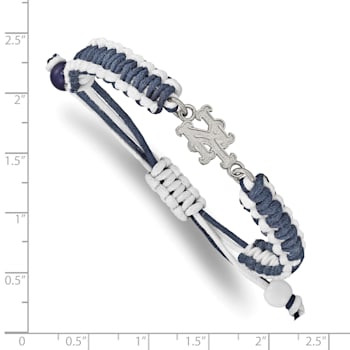 Stainless Steel MLB LogoArt New York Mets N-Y Adjustable Cord Bracelet