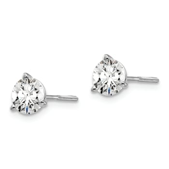 Rhodium Over 14K Gold Lab Grown Diamond 1ct. VS/SI GH+, 3 Prong
Screwback Earrings