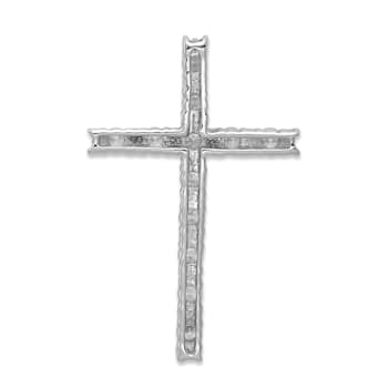 Rhodium Over 14k White Gold Diamond Latin Cross Pendant