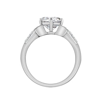 White Cubic Zirconia Platinum Over Sterling Silver Ring 3.34ctw