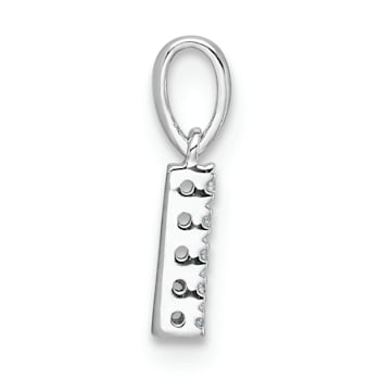 14K White Gold Diamond Letter L Initial with Bail Pendant