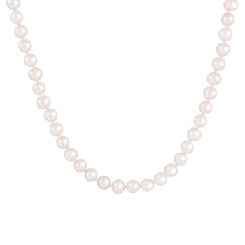 7-8mm White Cultured Freshwater Pearl endless Necklace