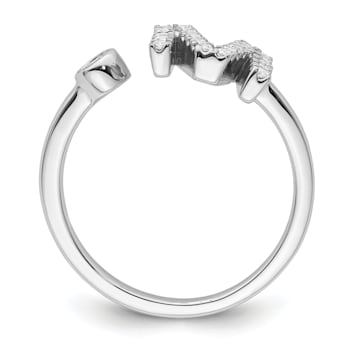 Rhodium Over 14K White Gold Lab Grown Diamond VS/SI GH, Initial M
Adjustable Ring
