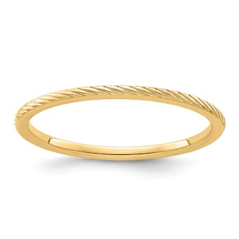 10K Yellow Gold 1.2mm Twisted Wire Pattern Stackable Expressions Band