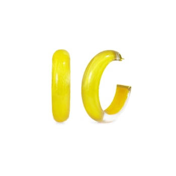 14K Yellow Gold Over Sterling Silver Small Illusion Acrylic Hoop
Earrings in Yellow