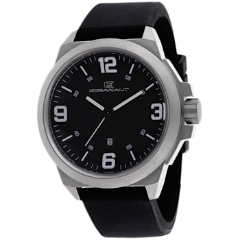 Oceanaut Men's Armada Black Dial, White Bezel, Black Rubber Strap Watch