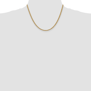14k Yellow Gold 3mm Regular Rope Chain 18 Inches