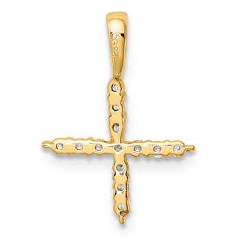 14K Yellow Gold Lab Grown Diamond Letter X Initial Pendant