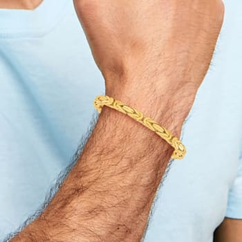 14K Yellow Gold 6.5mm Byzantine Chain Bracelet