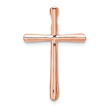 14k Rose Gold Diamond Cross Chain Slide Pendant