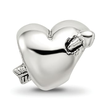 Sterling Silver Heart with Arrow Bead
