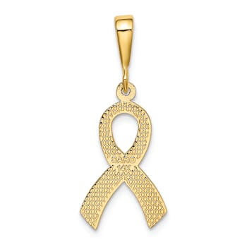 14k Yellow Gold Textured Awareness Pendant