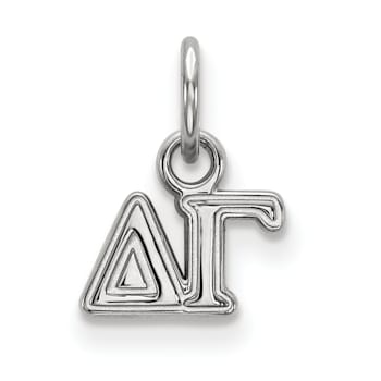 Rhodium Over Sterling Silver LogoArt Delta Gamma Extra Small Pendant