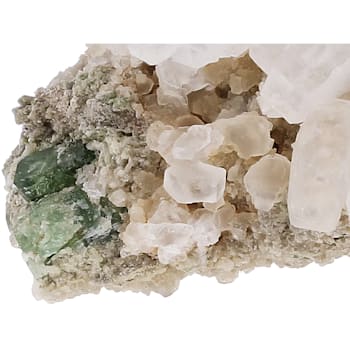 Demantoid and Calcite in Matrix Mineral Specimen