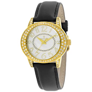 Christian Van Sant Women's Sevilla Black Leather Strap Watch