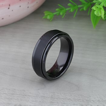 REVOLVE Black Tungsten Brushed Finish Spinner Polished Base Spinning
Band 8mm