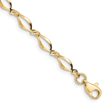 14K Yellow Gold Polished Fancy Link Bracelet