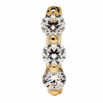 White Cubic Zirconia 14k Yellow Gold Hoops With Velvet Gift Box 0.50ctw