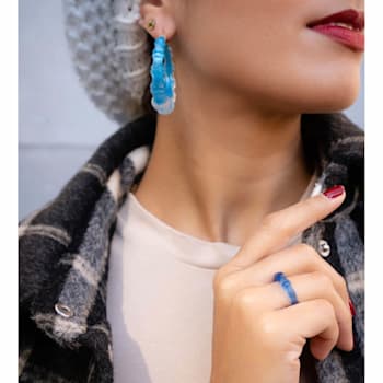 Acrylic Bamboo Ring in Blue