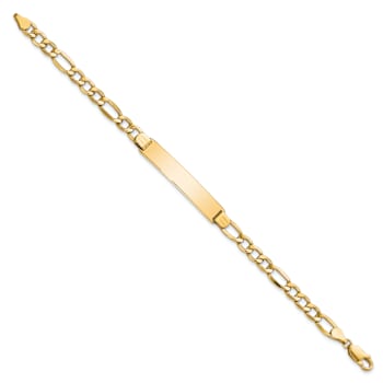 10k Yellow Gold Figaro Link ID Bracelet
