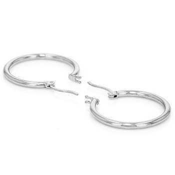 Classic Polished Hoop Earrings In Sterling Silver