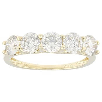 Lab-Grown Diamond Five-Stone Band Ring In 14K Gold 2.00ctw