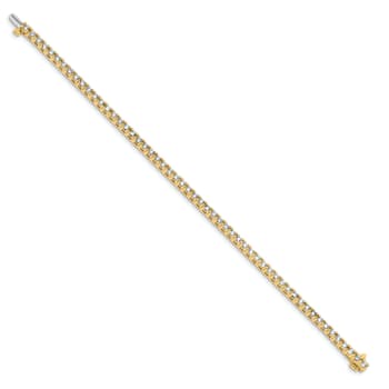 14K Yellow Gold 3.00 ct. Near Colorless Moissanite 4 Prong Tennis Bracelet