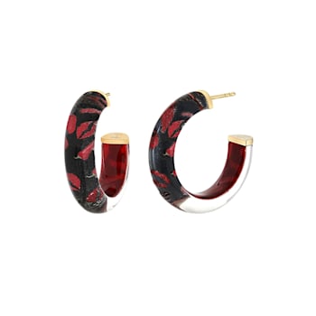 14K Yellow Gold Over Sterling Silver Illusion Hoops in Feeling Spicy
