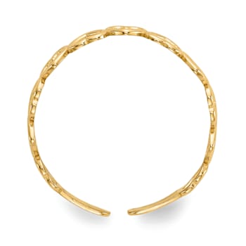 14K Yellow Gold Open Hearts Toe Ring