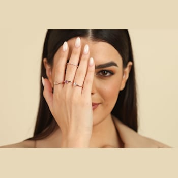 White Topaz 14K Rose Gold Over Sterling Silver 5-Stone Ring