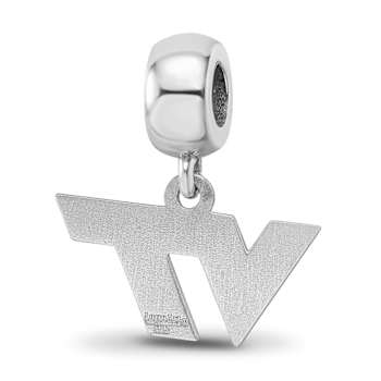 Sterling Silver Rhodium-plated LogoArt Virginia Tech XS Dangle Bead