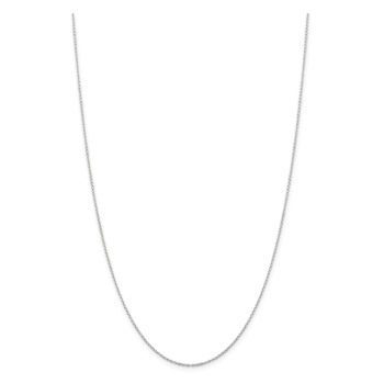 Rhodium Over Sterling Silver 1.25mm Cable Chain with 2 Inch Extension Necklace