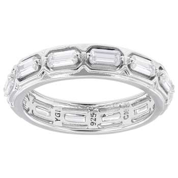 Baguette CZ Eternity Band Ring 2.88ctw In Sterling Silver