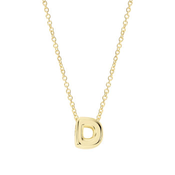 CZ Initial D Tennis Necklace And Pendant Set In 14K Gold Over Brass 4.05ctw