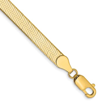 14K Yellow Gold 5mm Silky Herringbone Chain Bracelet
