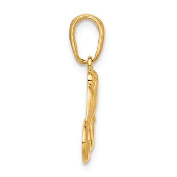 14k Two-tone Gold Diamond-Cut Infinity Love Birds Pendant