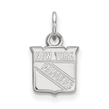 Rhodium Over Sterling Silver NHL LogoArt New York Rangers Extra Small Pendant