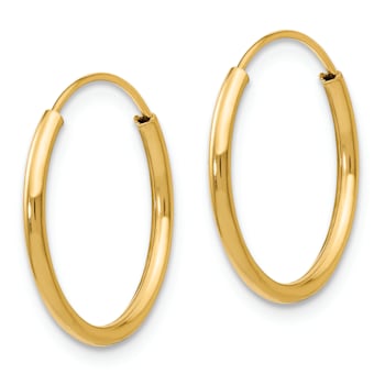 14K Yellow Gold Endless Hoop Earrings