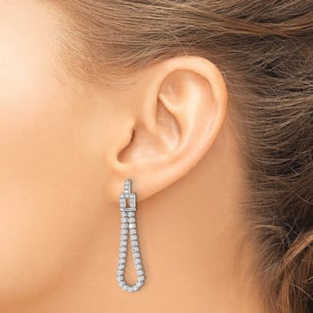 Rhodium Over 14K White Gold Lab Grown Diamond SI1/SI2, G H I, Post Loop
Dangle Earrings
