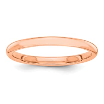14K Rose Gold Polished 2mm Band