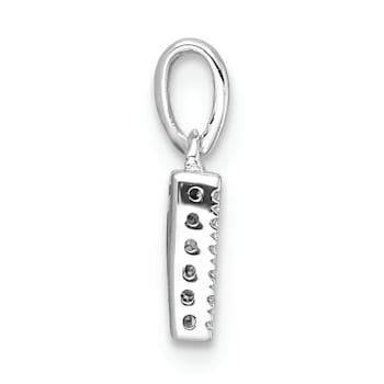 14K White Gold Diamond Letter D Initial with Bail Pendant