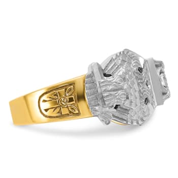 10K Two-tone Yellow and White Gold Men's Enamel and Diamond Eagle
Masonic Shriner's Ring 0.51ctw