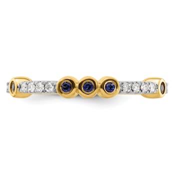 14K Yellow Gold Stackable Expressions Lab Created Sapphire and Diamond
Ring 0.23ctw