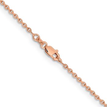 14k Rose Gold 1.65mm Solid Diamond-Cut Cable 20 Inch Chain